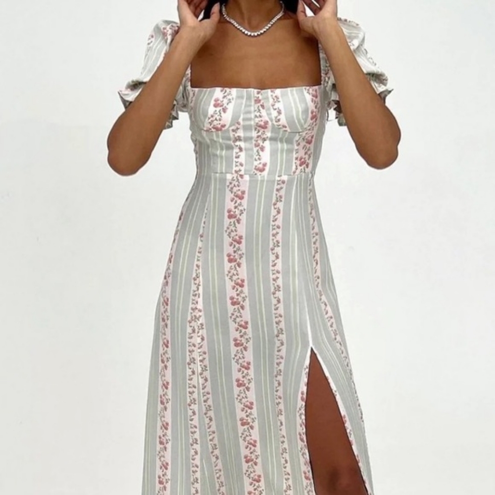 WEWOREWHAT Floral Striped Maxi Dress - Size 8